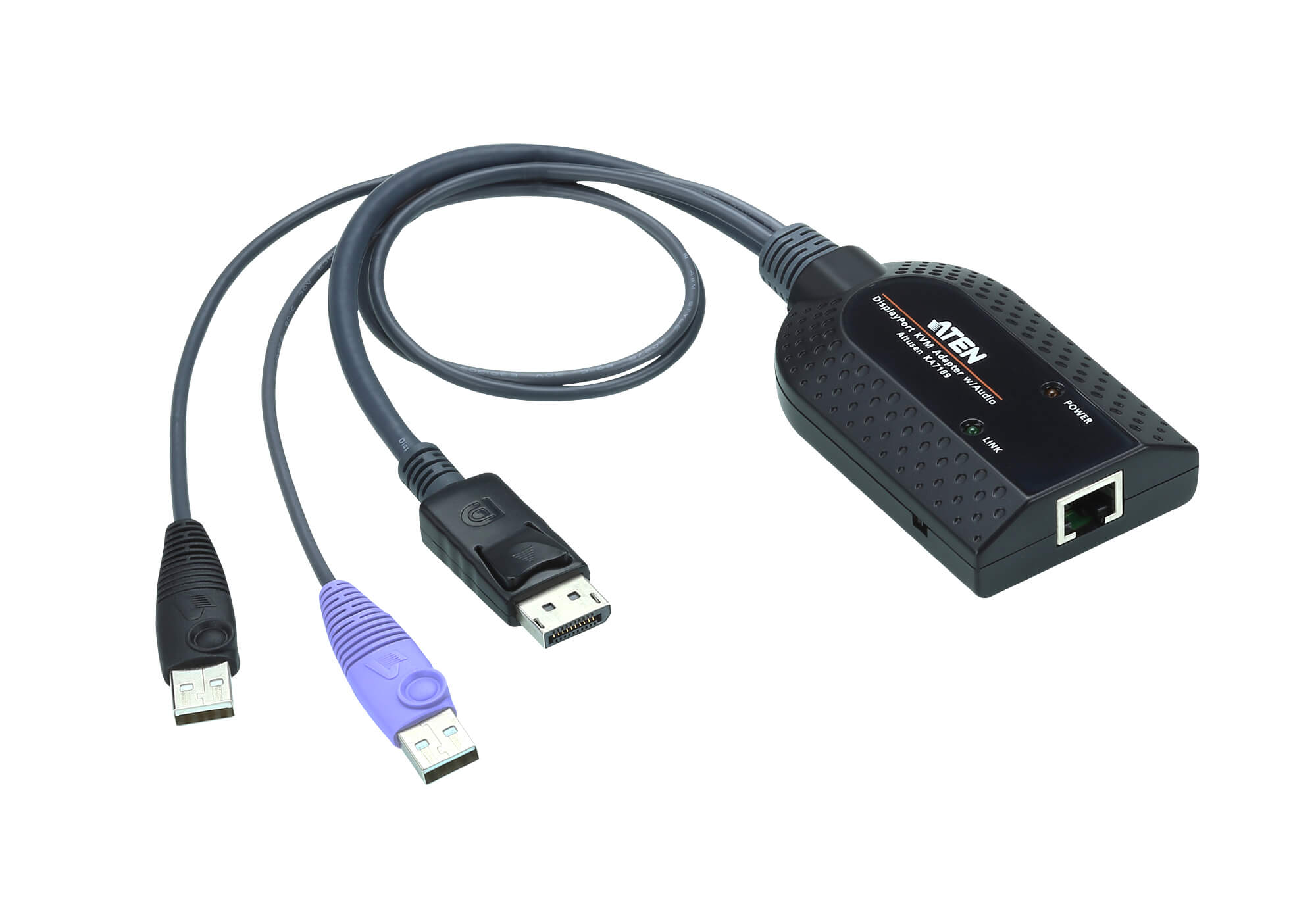 Aten KVM Cable Adapter with RJ45 to DisplayPort (w/ Audio Signal) & USB to suit KM and KN series Aten KVM Cable Adapter with RJ45 to DisplayPort (w/ Audio Signal) & USB to suit KM and KN series